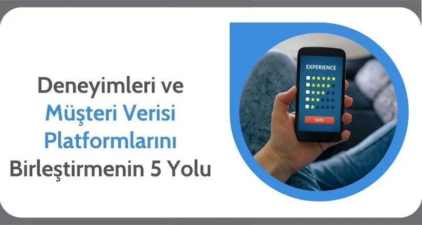 Elde tutulan bir telefonda müşteri deneyimi anketi: yıldızlı puanlama listesi ve altında bir buton