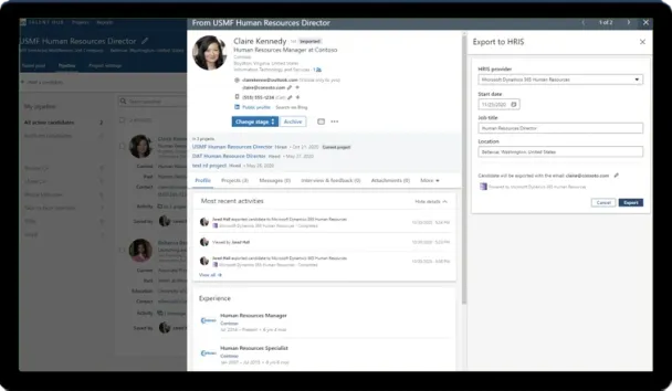 Dynamics 365 Human Resources payroll and benefits screenshot