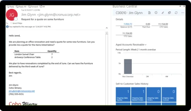 Dynamics 365 Business Central sales opportunity screenshot
