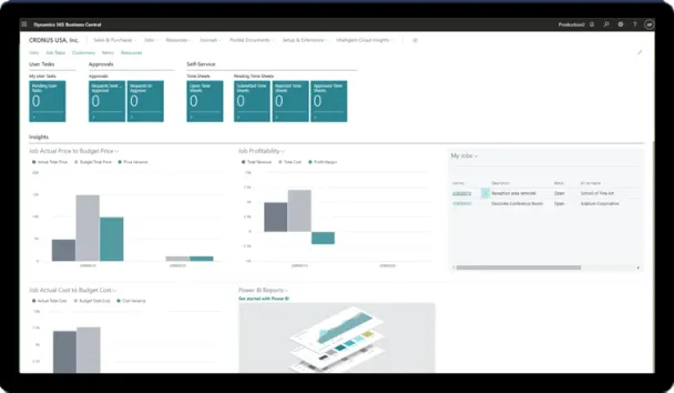Dynamics 365 Business Central project management screenshot