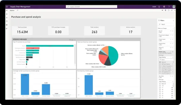 Dynamics 365 Tedarik Zinciri Yönetimi planlama ekranı görüntüsü