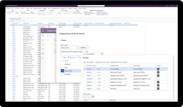 Dynamics 365 Manufacturing production planning screenshot