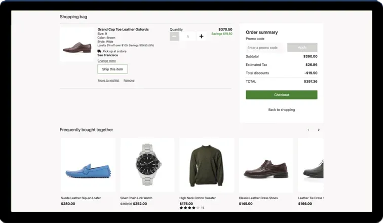 Dynamics 365 E-Ticaret birleşik ticaret platformu ekran görüntüsü