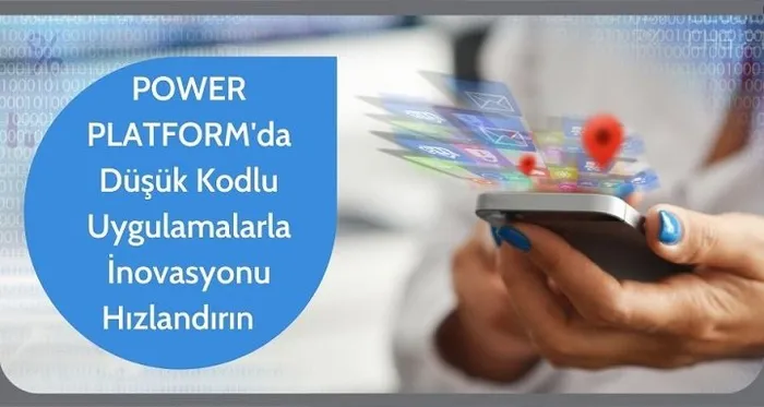 Mavi ojeli bir el akıllı telefon tutuyor, ekranın üzerinde çeşitli uygulama simgeleri sıralanmış