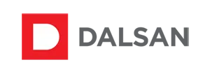 Dalsan logo: white D mark in a red square beside the DALSAN wordmark
