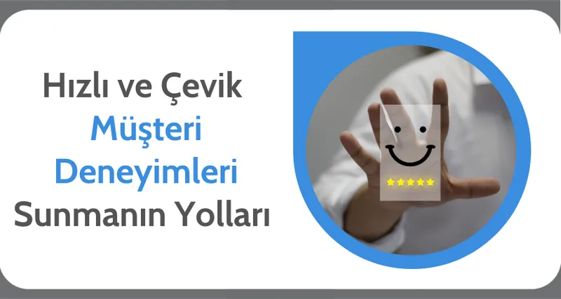 Bir elin tuttuğu, gülen yüz ve beş sarı yıldızlı şeffaf bir değerlendirme kartı