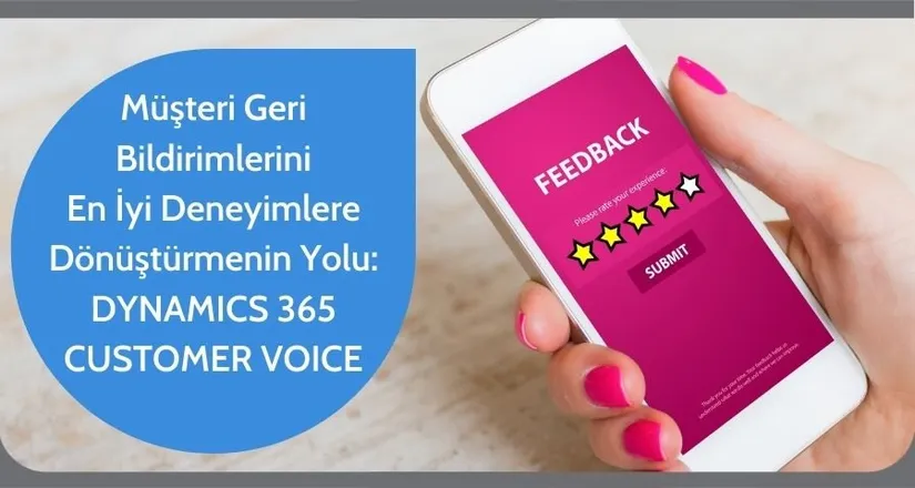Bir elin tuttuğu telefon ekranında yıldız puanlı "FEEDBACK" anket ekranı