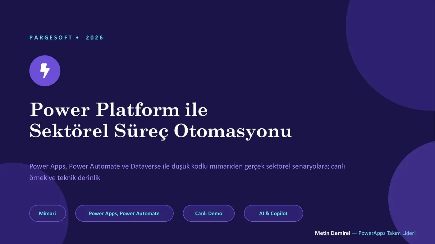 Kapak: Power Platform ile Sektörel Süreç Otomasyonu