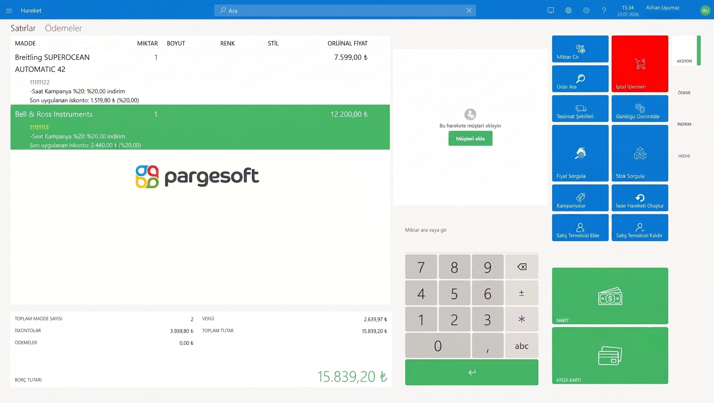 Store Commerce Modern POS Screen